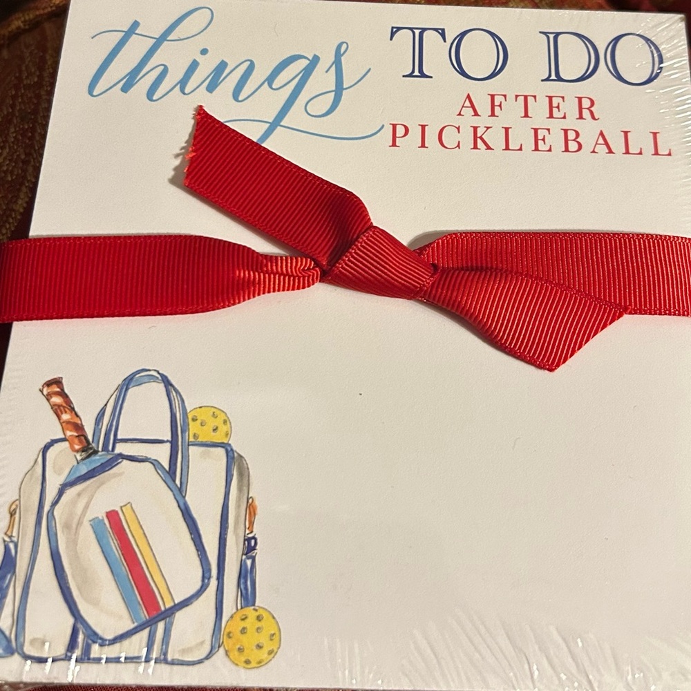Lux notepad “things to do afterr pickle ball” 64 card stock sheets